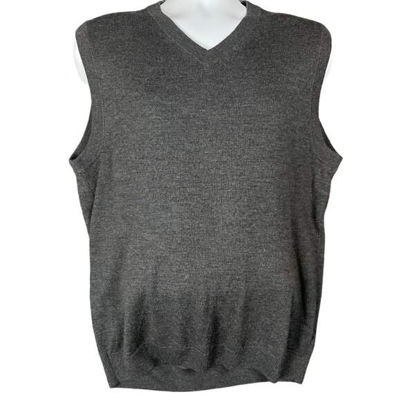 Turnbury Mens Sweater Vest M Merino Wool Gray Soft Stretchy Work Career Office - Picture 1 of 10